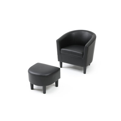 Glory Furniture Salem G00200-C Chair+Ottoman Black