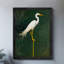 Aigrette blanche rétro encadrée noire - élégance et beauté naturelle, impressions murales de style rétro-961796129