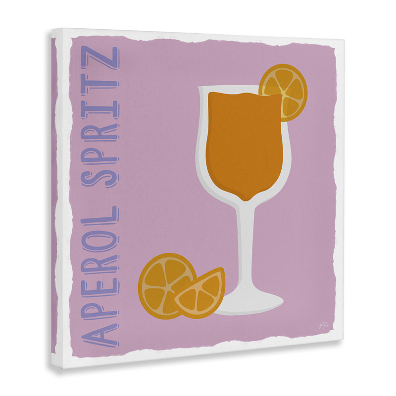 Art mural "Aperol Spirz Cocktail" par Natalie Carpentieri, H 17 po x l 17 po