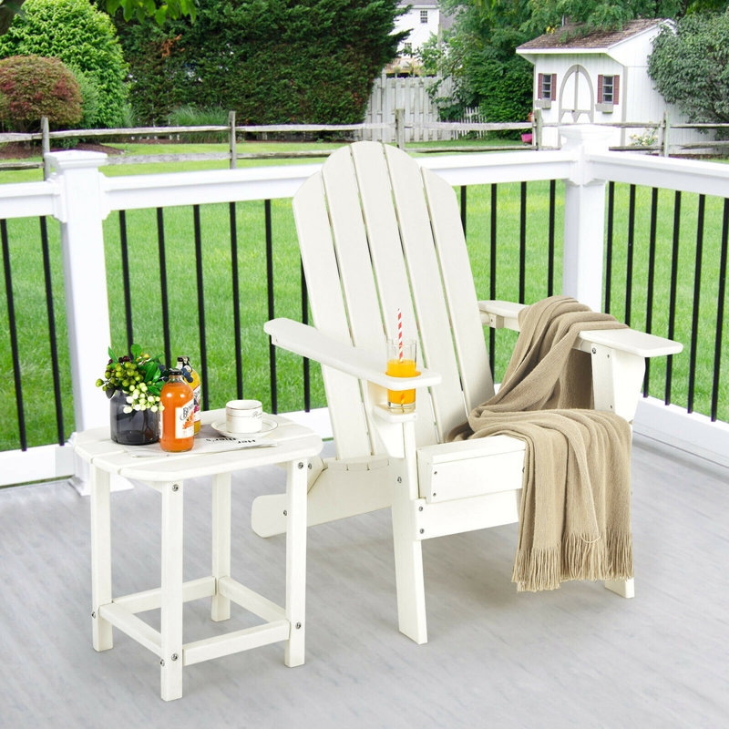 Chaise Adirondack pliante en plastique avec table Wauhillau