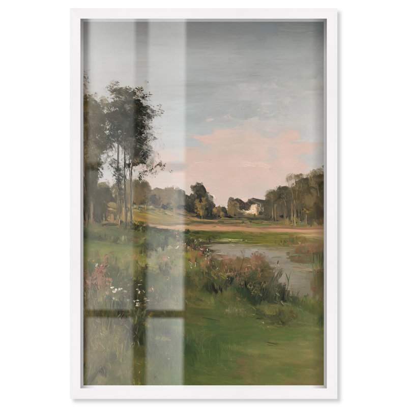 «At Dusk Shadowbox», impression de paysage par Art Remedy, H 37 po x l 25 po, Blanc