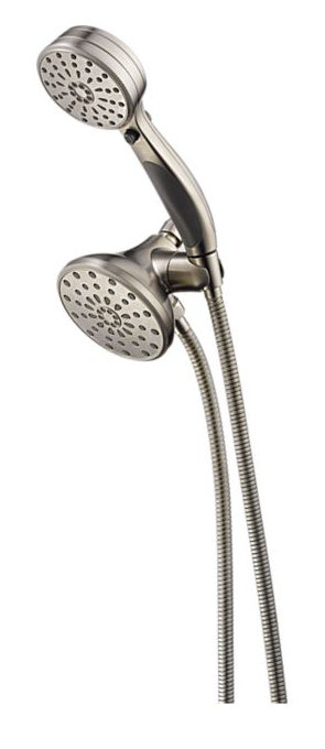 Pomme de douche double à fonctions multiples GMP avec Activtouch Universal, Acier inoxydable Brilliance