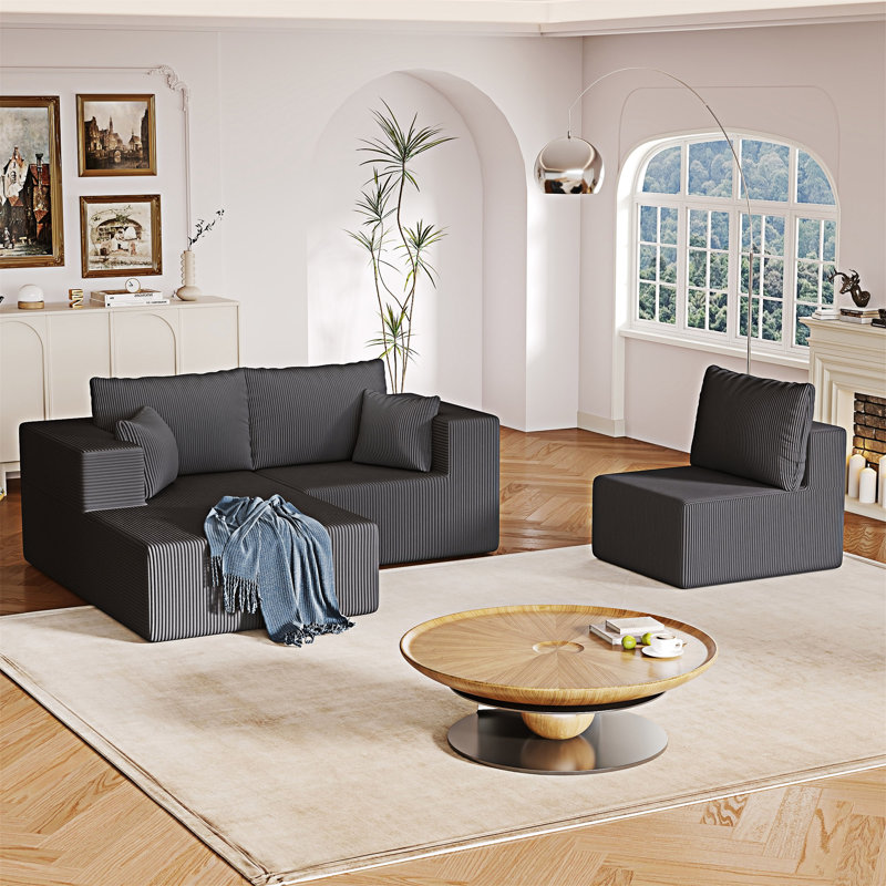 Canapé modulaire rembourré avec méridienne