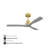 KempAura 52 In. Indoor Gold Ceiling Fan Without Light 3 Solid Wood Blades, With Remote Control