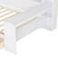 Lit de jour simple en bois avec rangement multifonctionnel et bureau, bureau efficace blanc antique