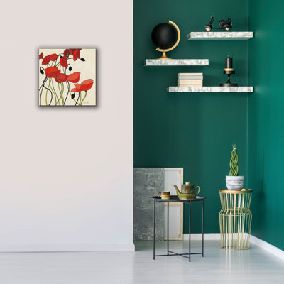«Poppies And Cream 1» par Shirley Novak, art mural sur toile