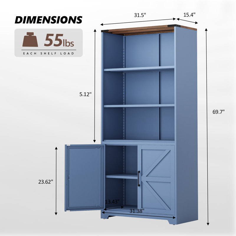 Armoire de rangement à 3 tablettes Barn, Bleu