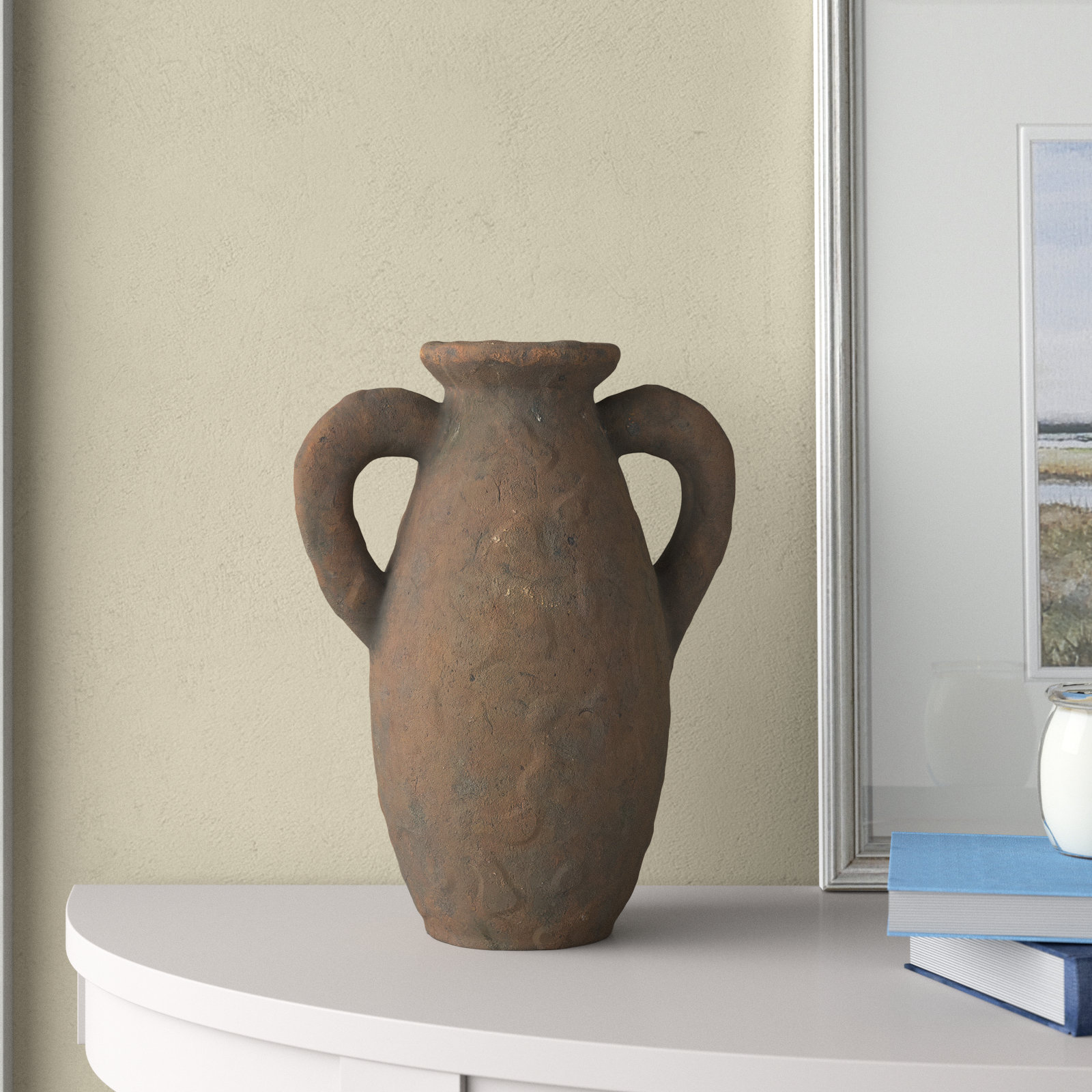 Elna Handmade Stoneware Table Vase, 13.55" H x 9.5" W x 7" D