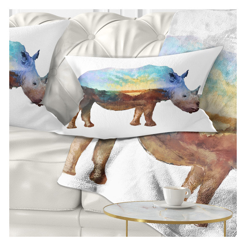 Coussin lombaire à exposition double animal rhino
