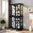 Antique Display Cabinet With 4 Glass Doors, Adjustable Shelves, Metal Embossed Handles And Integrated Lighting-851471830