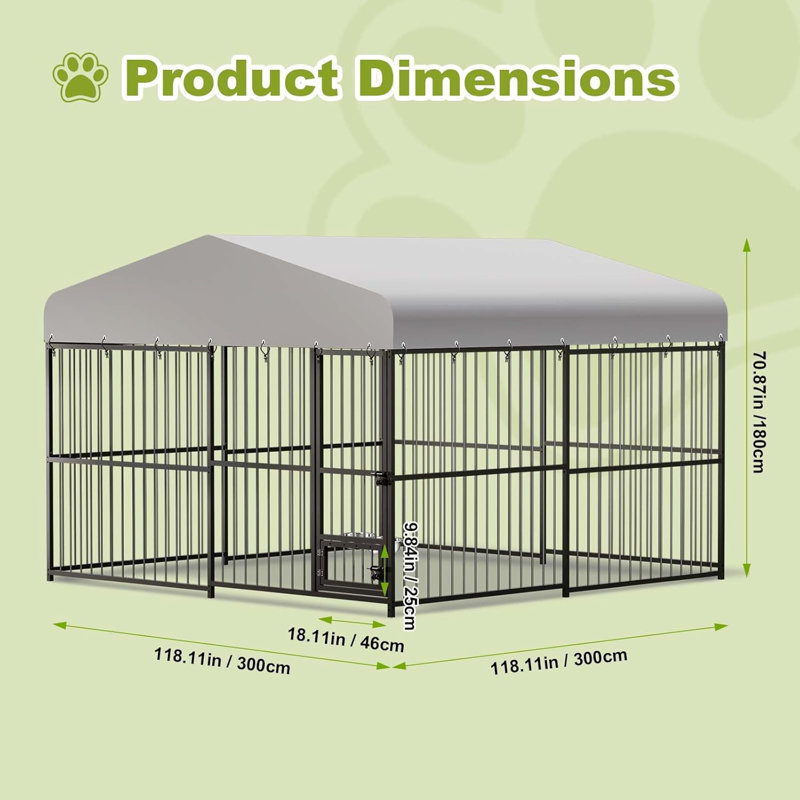 180cm H Metal Yard Kennel