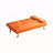 67" Orange Leather Office Sofa Bed, Double Fold, with Coffee Table, Multifunctional
