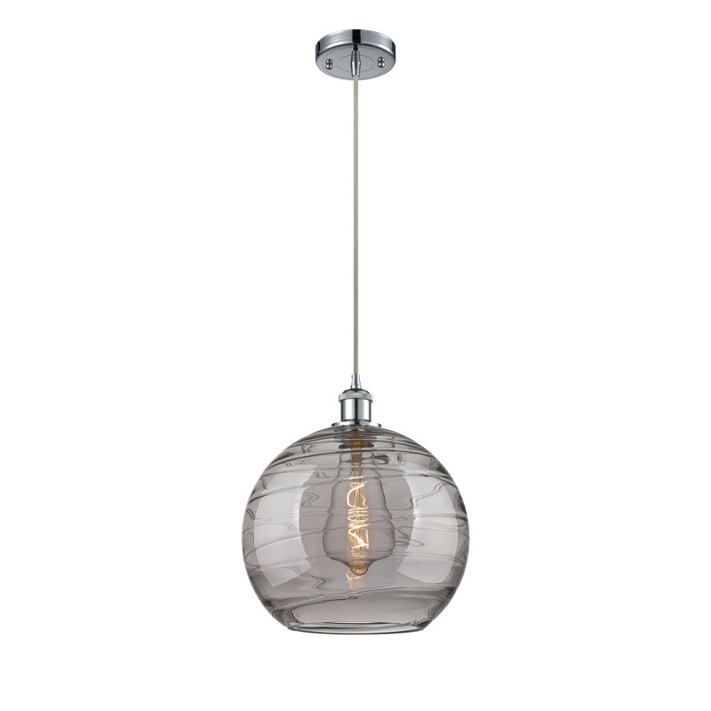 Luminaire suspendu à 1 lumière Carner, H 17,75 po x l 12 po x P 12 po, Chrome poli
