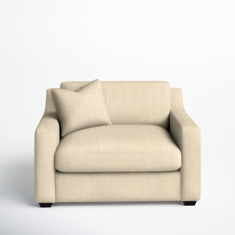 Rhodes Upholstered Chair And A Half, Canvas Flax Sunbrella® Canvas