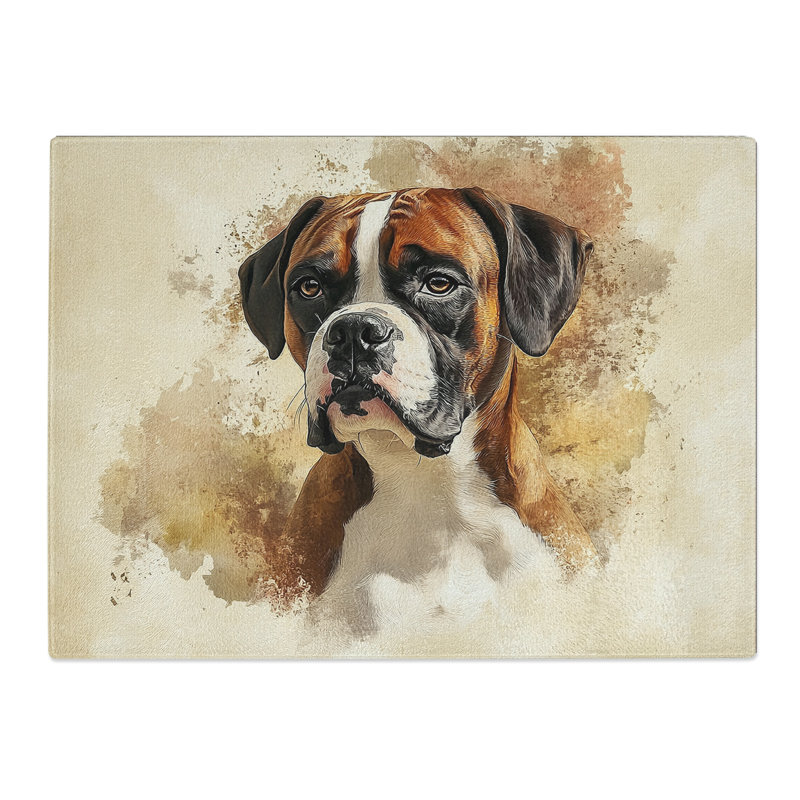 Boxer Dog Vol.3  Glass Chopping Board