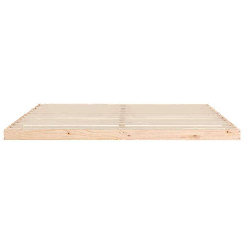 Lit plateforme sur pied en bois massif de pin, Très grand lit