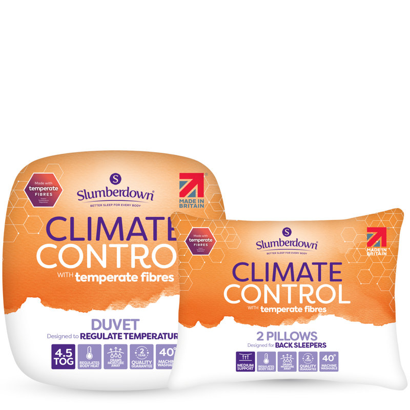 Slumberdown Control 4.5 Tog Summer Duvet with 2 Pillows, Double