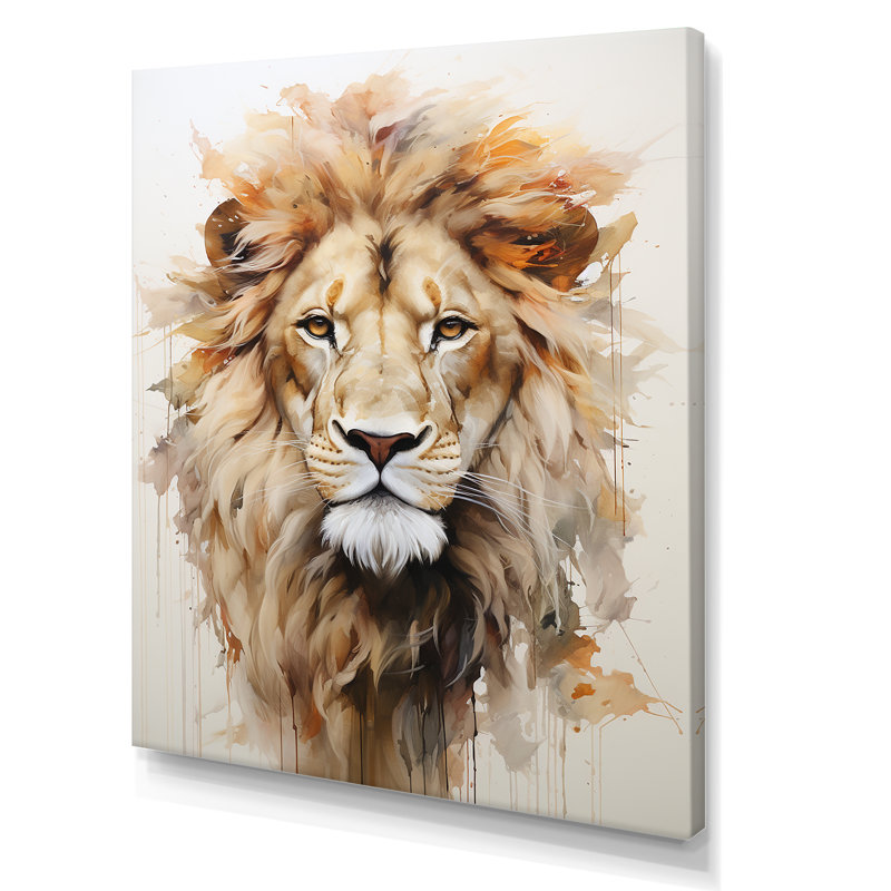 Portrait d'un lion puissant, Toile tendue, H 32 po x l 24 po x P 1 po