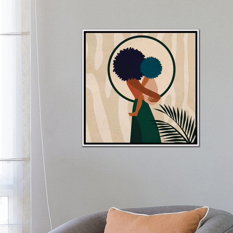 Stay Home No. 3 - impression d'art graphique, Aucun mat, H 26 po x l 26 po x P 1,5 po, Toile blanche encadrée
