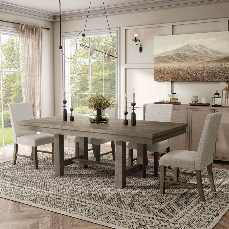 Haike Extendable 5-Piece Dining Set, 5 Pieces: Table, 4 Chairs