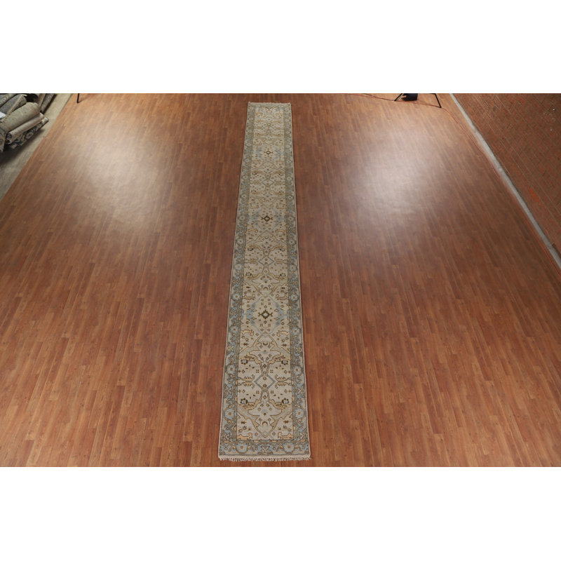 Tapis de couloir Oushak fait à la main 3 x 20