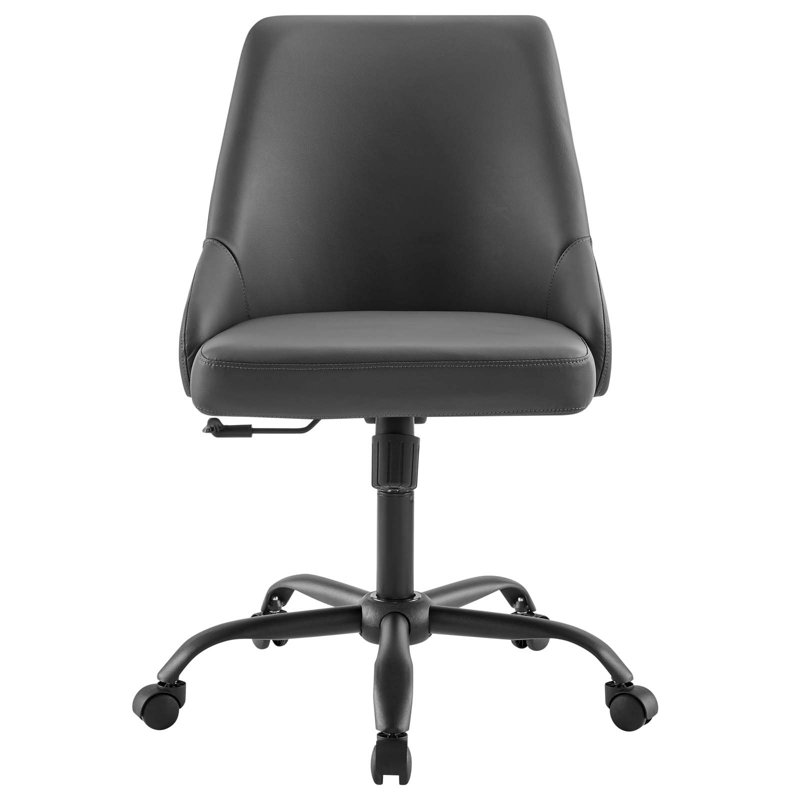 Designate Swivel Vegan Leather Office Chair, Gray