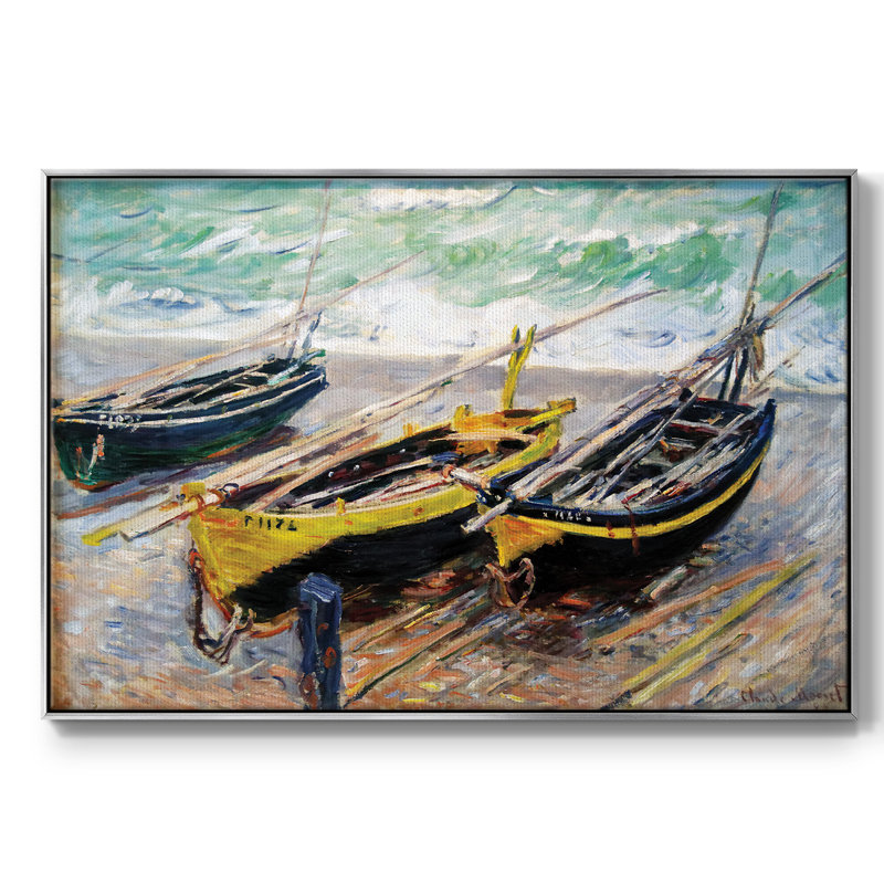 Monet, reproduction d'art encadrée sur toile par Claude Monet, H 25 po x l 37 po x P 2 po, Argent