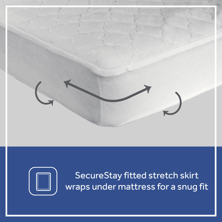 Sealy Mattress Pad, Crib, White, Stain Protection