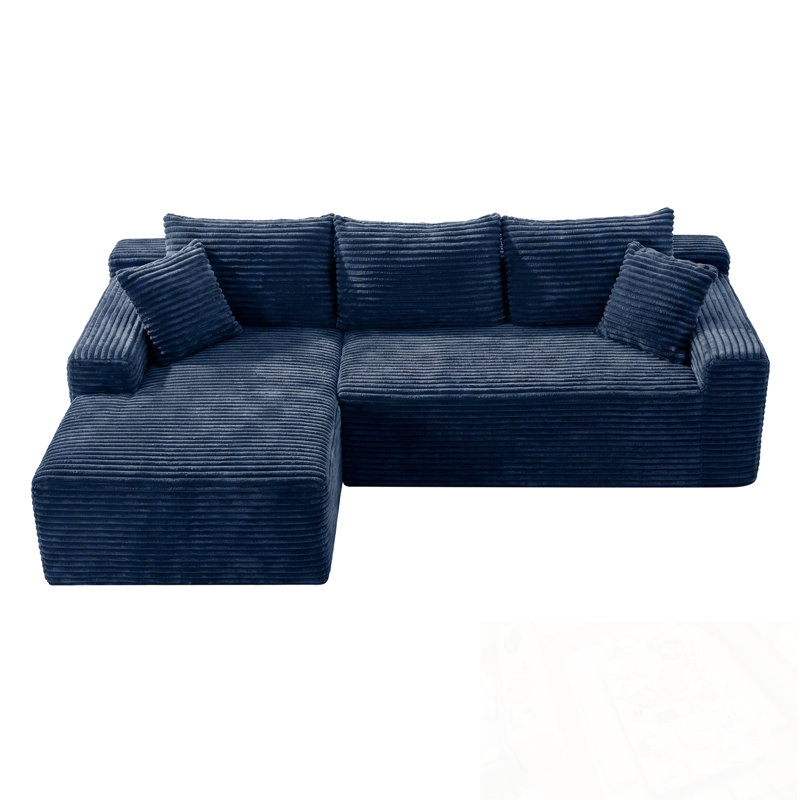 Canapé modulaire Cloud avec méridienne en L, Bleu
