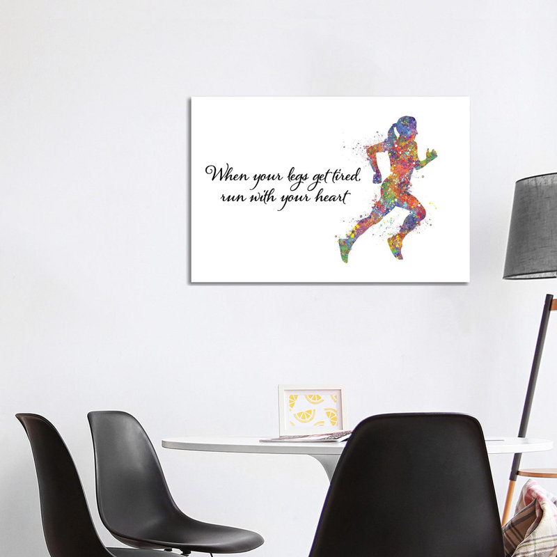 Runner Female Quote I by Genefy Art - Wrapped Canvas Painting, 101.6 cm H x 66.04 cm W x 1.91 cm D
