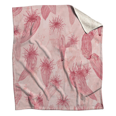Pink Cactus Illustration Blankets