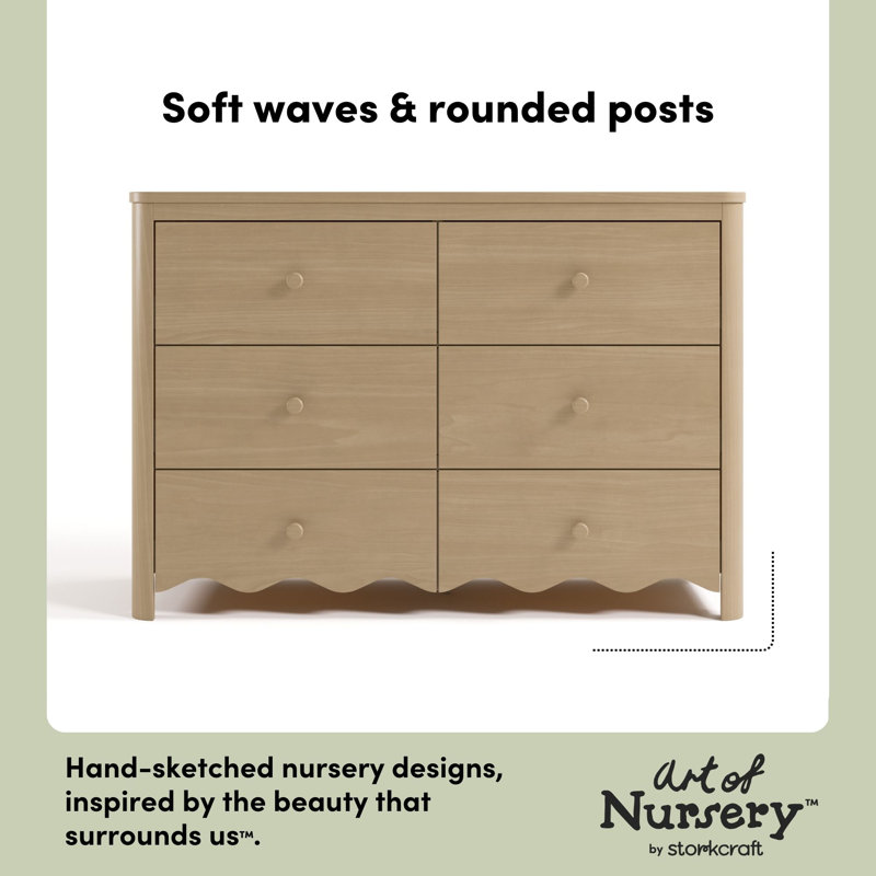 Casablanca 6-Drawer Double Dresser, Driftwood