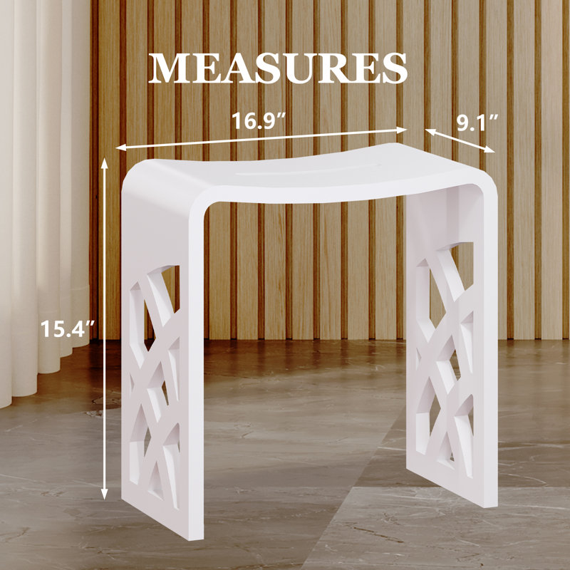 Casainc Riverside Freestanding Solid Surface Bathroom Shower Stool