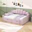 2 Drawers Full Upholstered Daybed with Shell-Shaped Backrest and Center Legs-992331999
