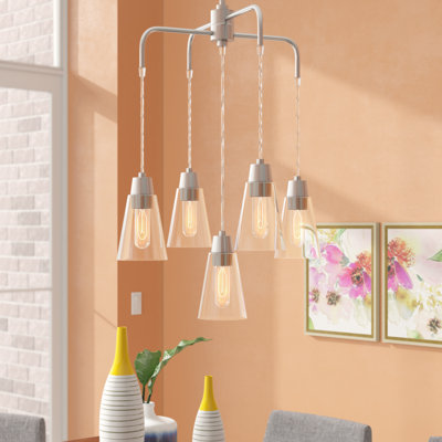 Lustre à 5 lumières avec abat-jour Irina