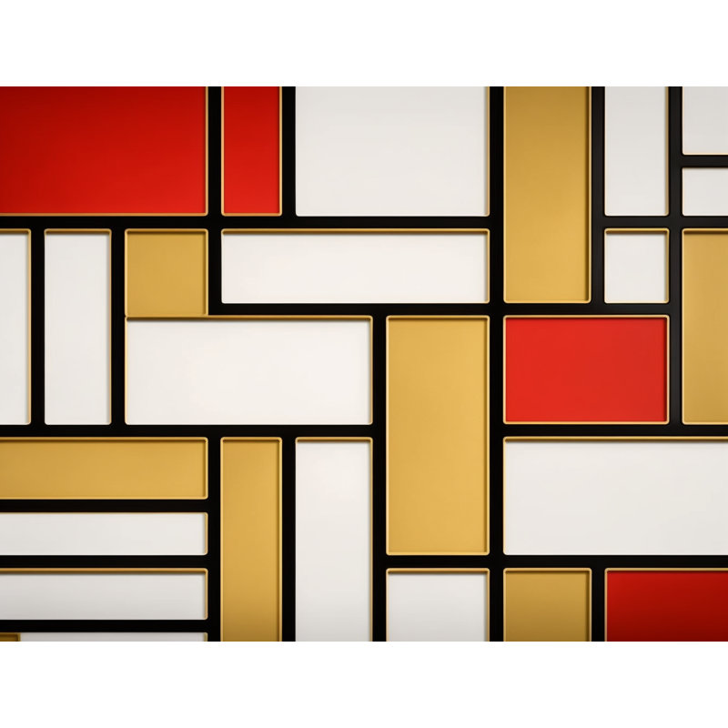 Jeté , L 60 po x L 80 po, Doré / rouge