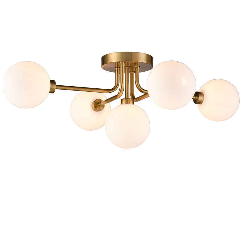 Plafonnier semi-encastré or 5 lumières Palermo