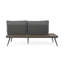 Siège à gauche, apparence de faux bois, structure en aluminium, dossiers en filet pour une meilleure circulation de l'air, gris, 64,6 po de profondeur, 29,42 de largeur, confort, largeur, profondeur