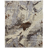 Helper Wool Abstract Area Rug in Ivory