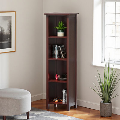 Shonta Walnut and Black 5-Piece Storage Shelf with 4 Foldable Fabric Baskets by Winston Porter