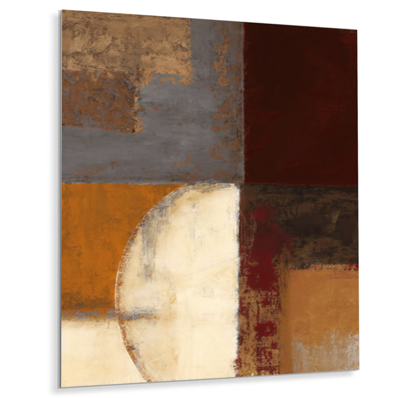 Décoration murale abstraite en métal chocolat brun élémentaire II, H 32 po x l 16 po x P 1 po