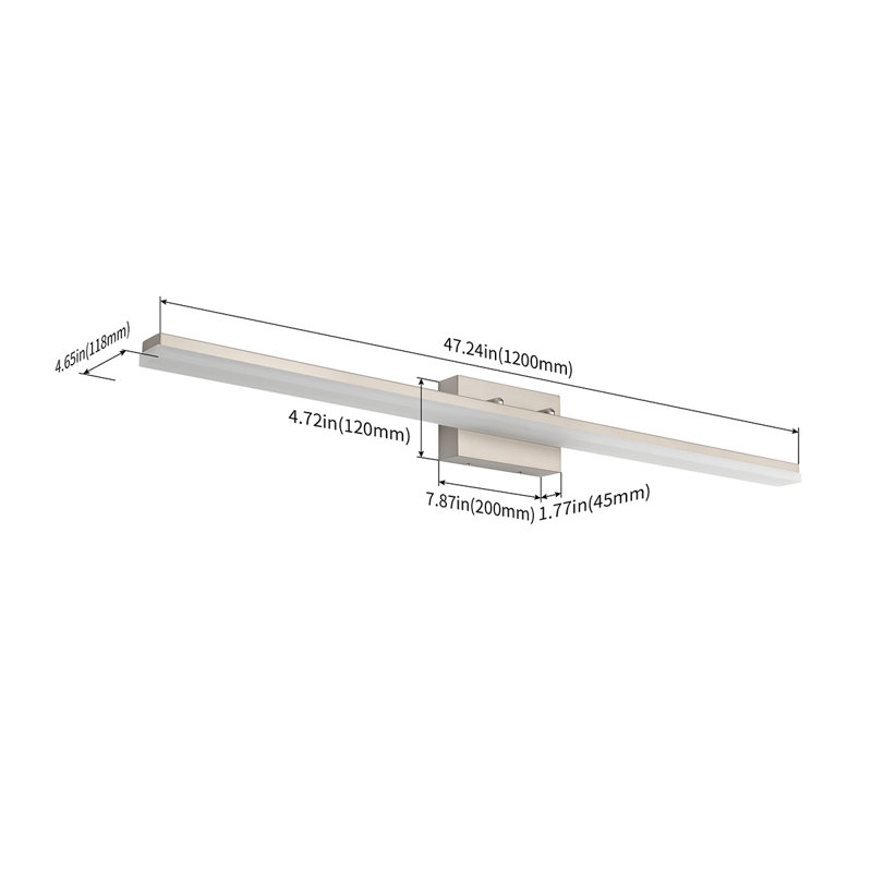 48'' Alfonzie 1-Light Dimmable LED 46W Bath Bar, Cold White 5000K, Brushed Nickel