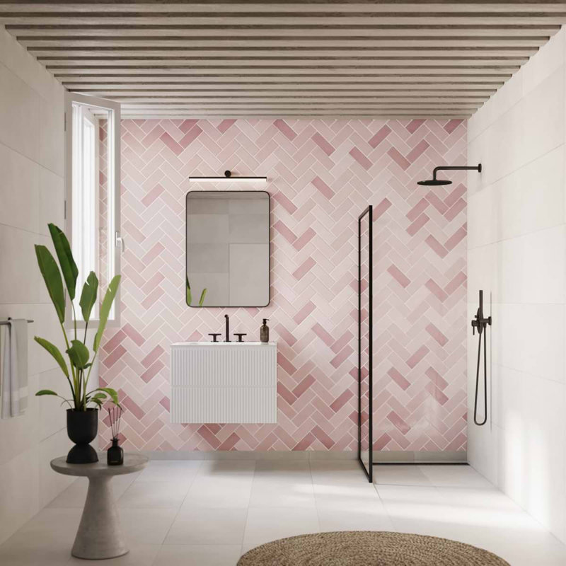 Portmore 3x8 Glazed Ceramic Tile, Pink
