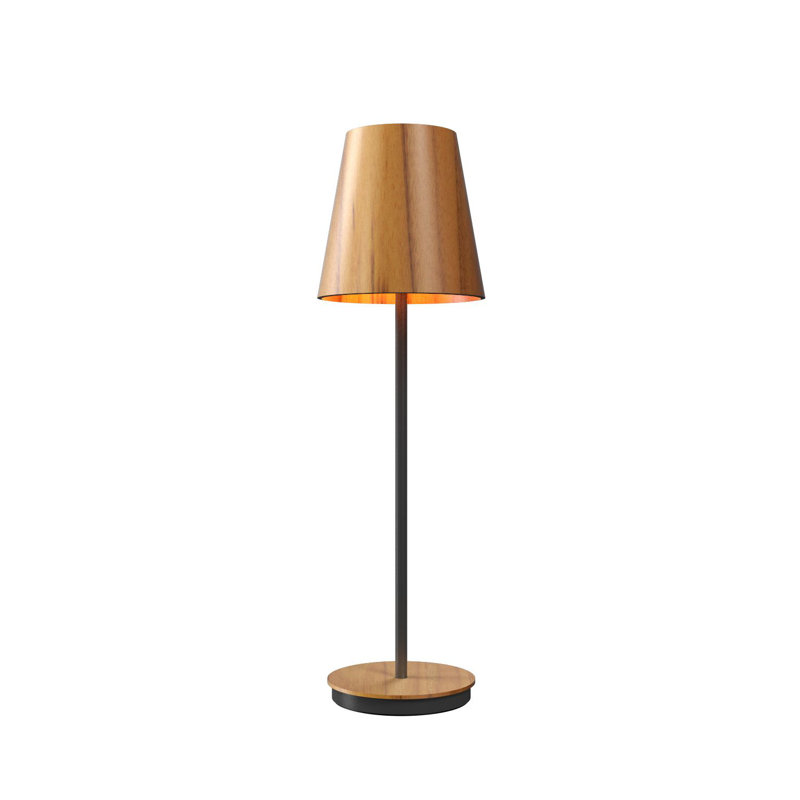 Conical Buffet Table Lamp, 29.9" H x 7.09" W x 7.09" D, Teak
