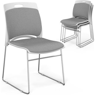 Stackable Chairs Set Of 4, Stacking Office Chairs With Me...