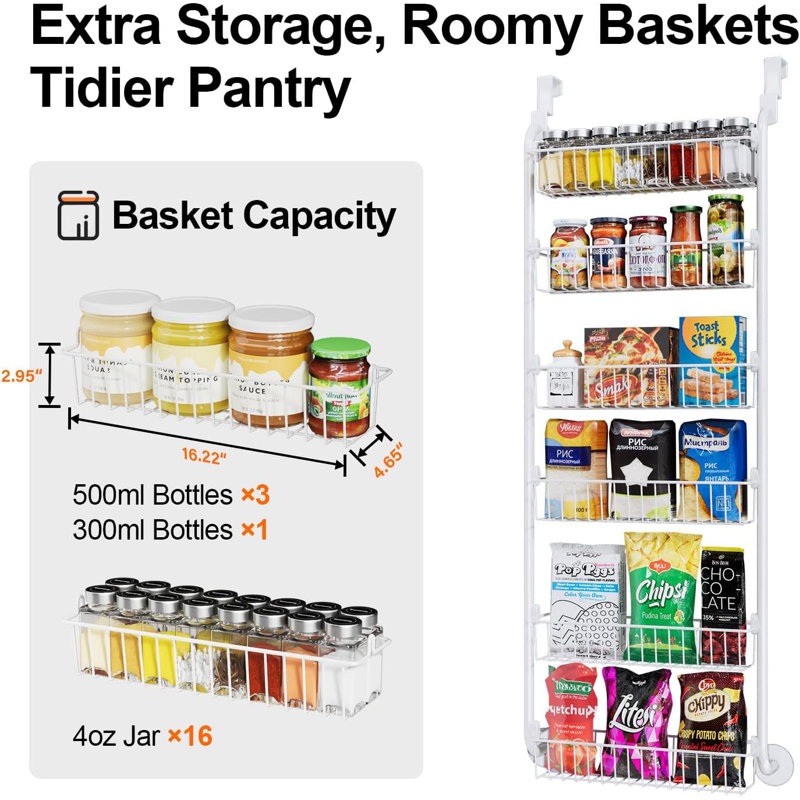 Rangement à 6 niveaux pour garde-manger, blanc