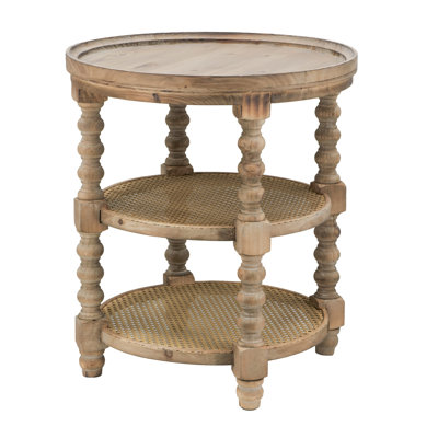 Round End Table Wood Side Table