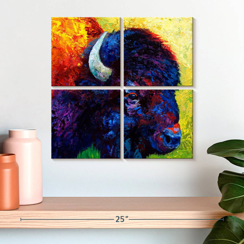 Brampt Bison Head III, 18" H x 18" W