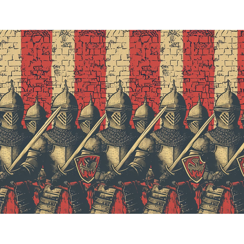 Knights Medieval Warm Shower Curtain, 73" H x 70" W