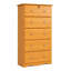 Commode 5 tiroirs 100% bois massif avec serrure et boutons en métal-130010581